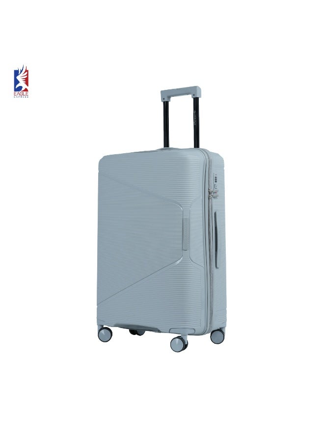 ايجل اكسبريس حقيبة سفر ترولي إيجل إكسبريس كروزر إيليت 24 بوصة، صلبة من البولي بروبيلين (PP)، لون فضي - Image 1